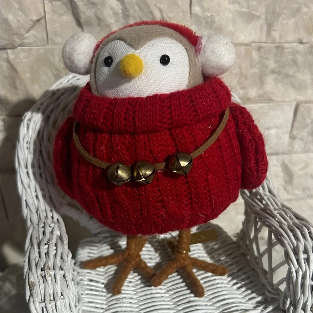 GLEE Target Festive Red and White Owl Plush with Gold Bells